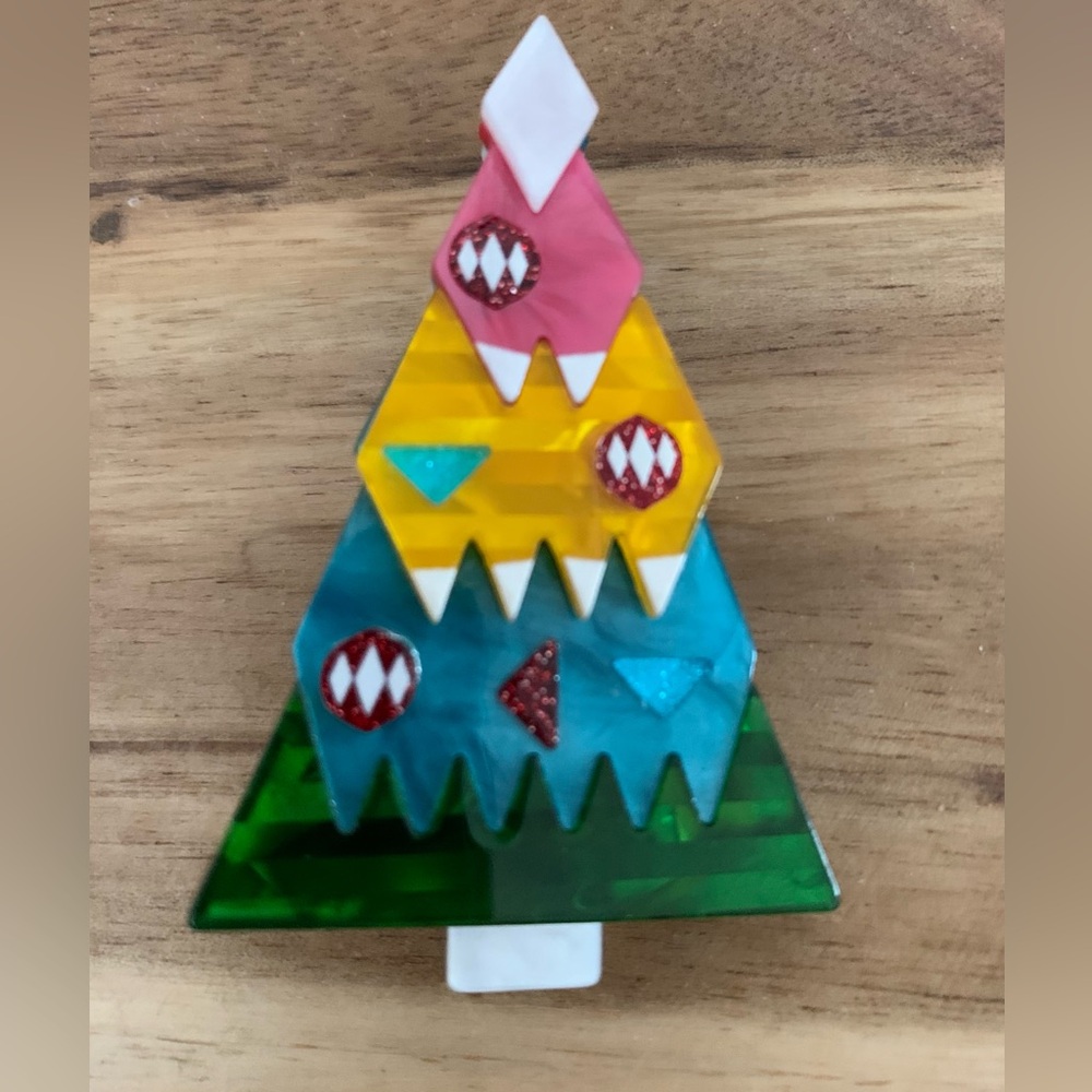 Erstwilder O Christmas Tree Brooch Pin NWOT - Picture 9 of 9